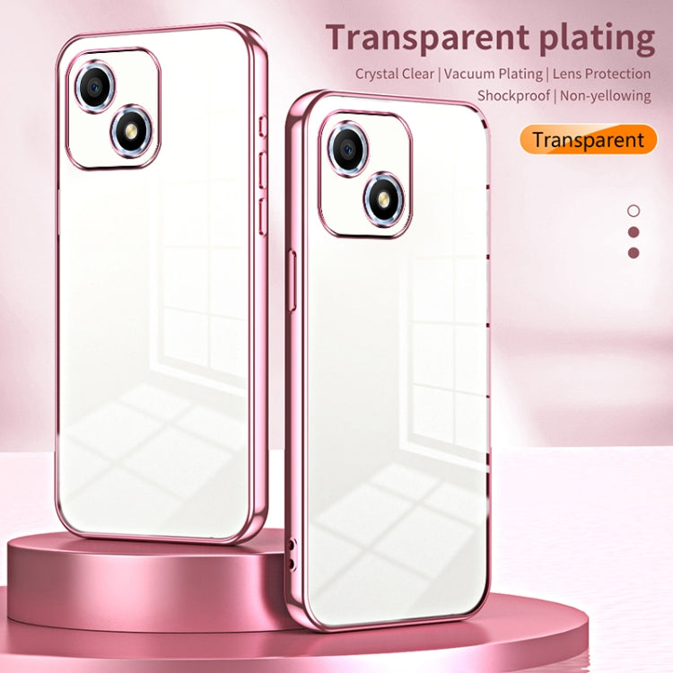 For Honor Play 30 Transparent Plating Fine Hole Phone Case(Pink)