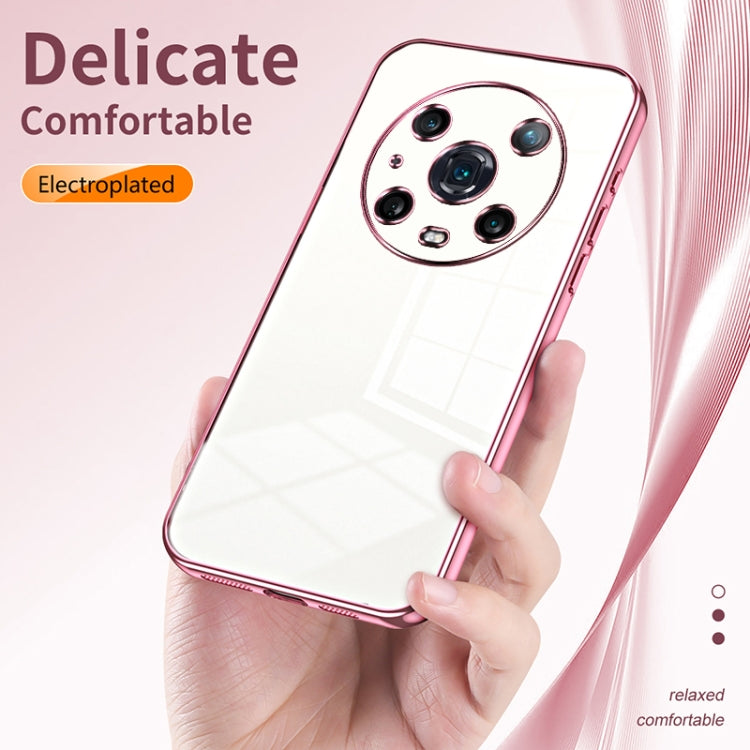 For Honor Magic4 Pro Transparent Plating Fine Hole Phone Case(Transparent)