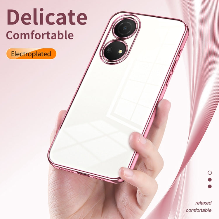 For Honor Play 30 Plus Transparent Plating Fine Hole Phone Case(Green)