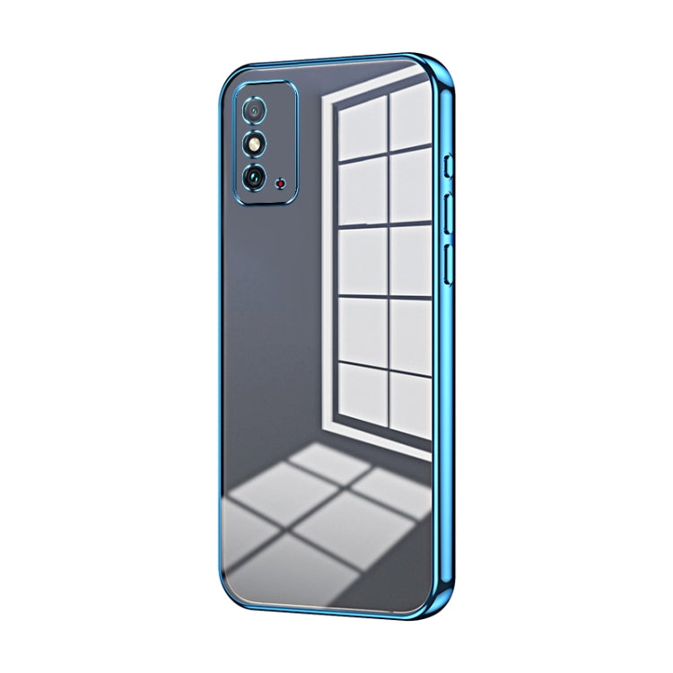 For Honor X10 Max / X30 Max Transparent Plating Fine Hole Phone Case(Blue)
