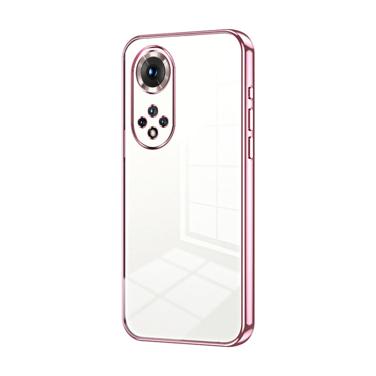 For Honor 50 Pro / Huawei nova 9 Pro Transparent Plating Fine Hole Phone Case(Pink)