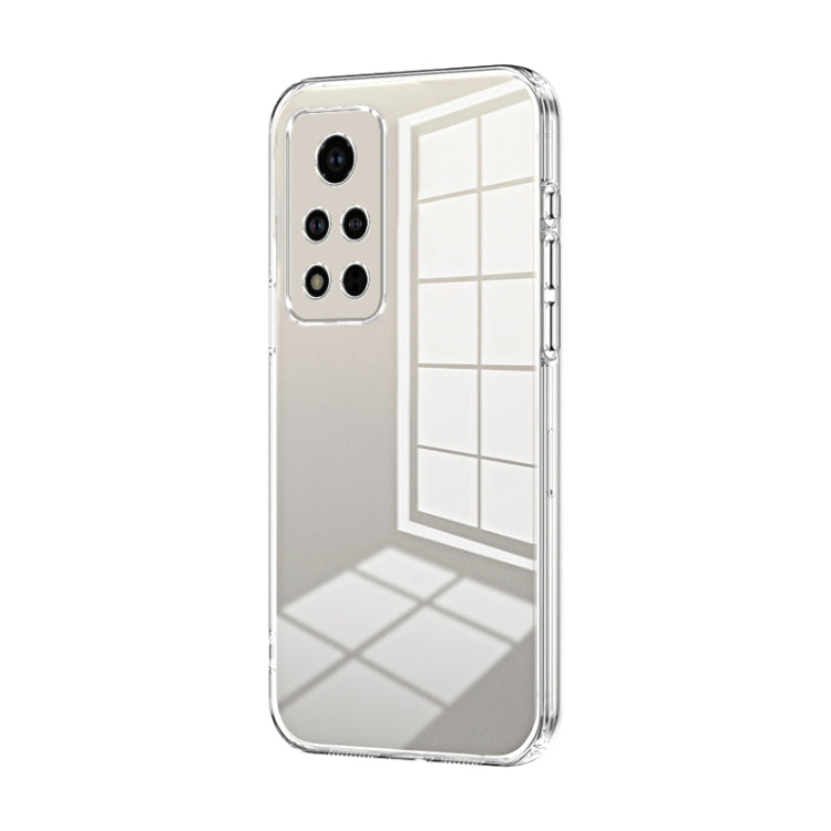 For Honor V40 Transparent Plating Fine Hole Phone Case(Transparent)