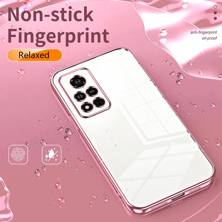 For Honor V40 Transparent Plating Fine Hole Phone Case(Transparent)