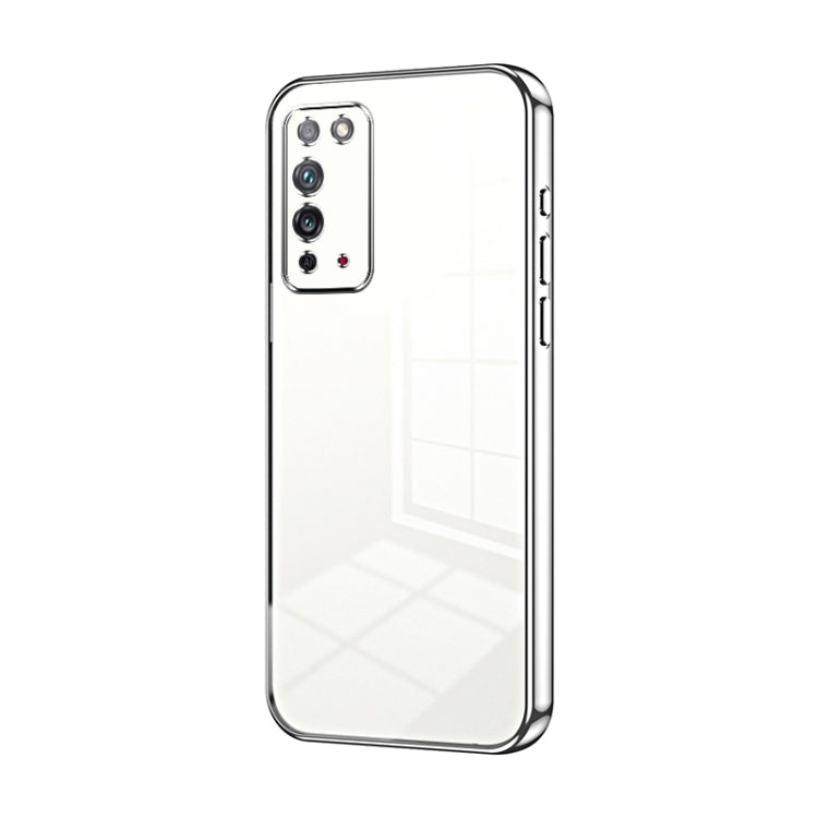 For Honor X10 Transparent Plating Fine Hole Phone Case(Silver)