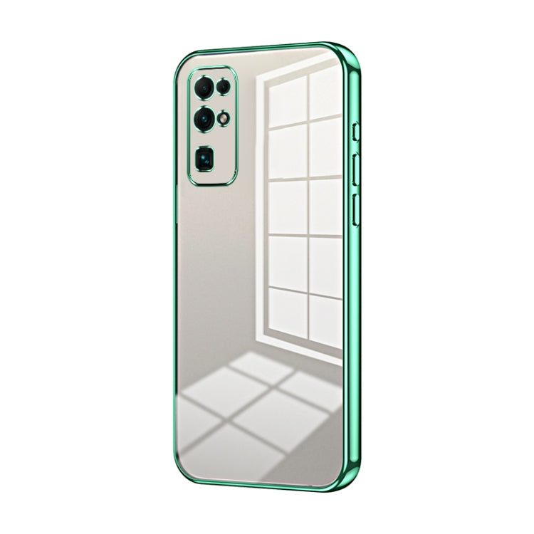 For Honor 30 Transparent Plating Fine Hole Phone Case(Green)