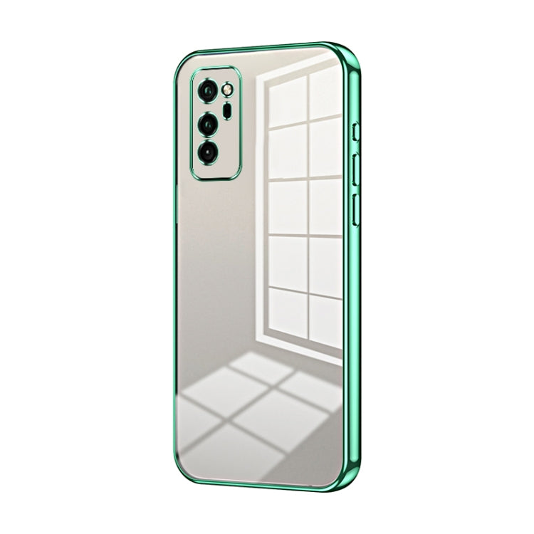 For Honor V30 Transparent Plating Fine Hole Phone Case(Green)