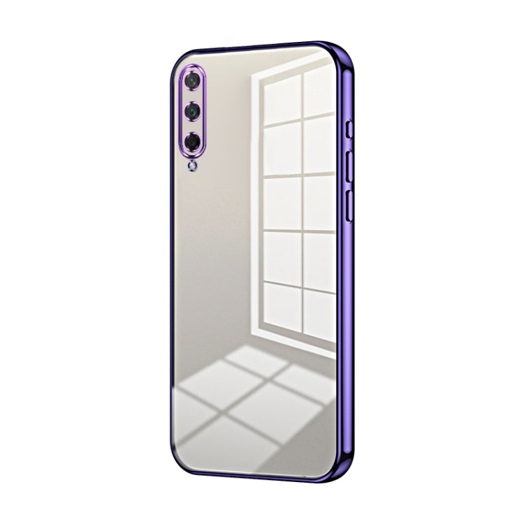 For Honor Play 3 Transparent Plating Fine Hole Phone Case(Purple)