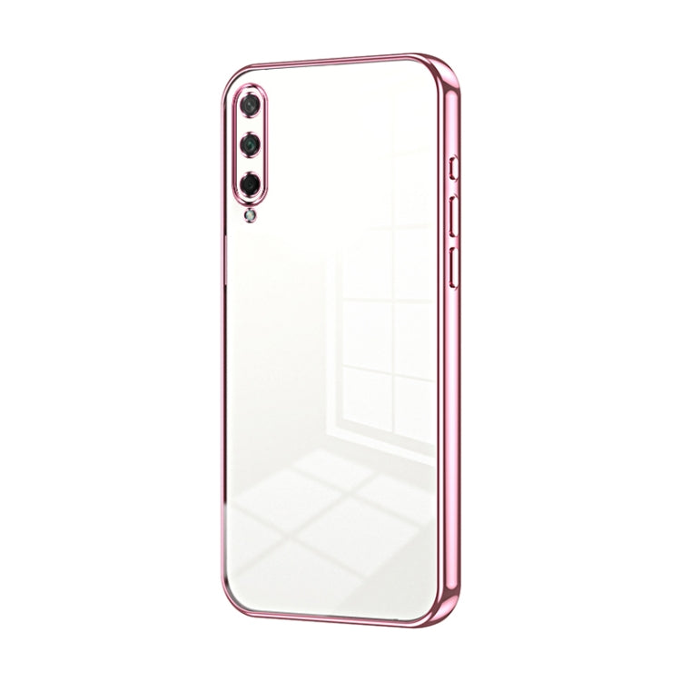 For Honor Play 3 Transparent Plating Fine Hole Phone Case(Pink)