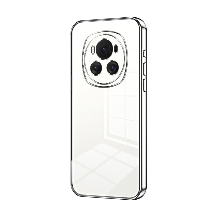 For Honor Magic6 Transparent Plating Fine Hole Phone Case(Silver)