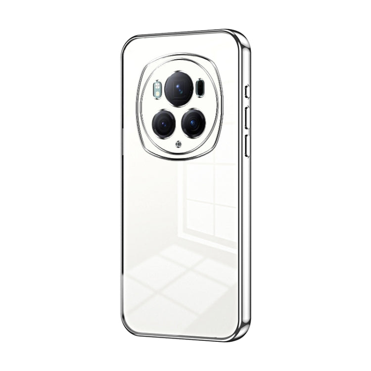 For Honor Magic6 Pro Transparent Plating Fine Hole Phone Case(Silver)
