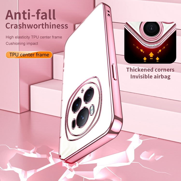 For Honor Magic6 Pro Transparent Plating Fine Hole Phone Case(Black)