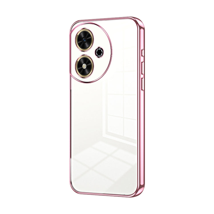 For Honor Play 50 Transparent Plating Fine Hole Phone Case(Pink)