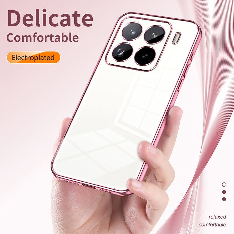 For Xiaomi 15 Pro Transparent Plating Fine Hole Phone Case(Purple)