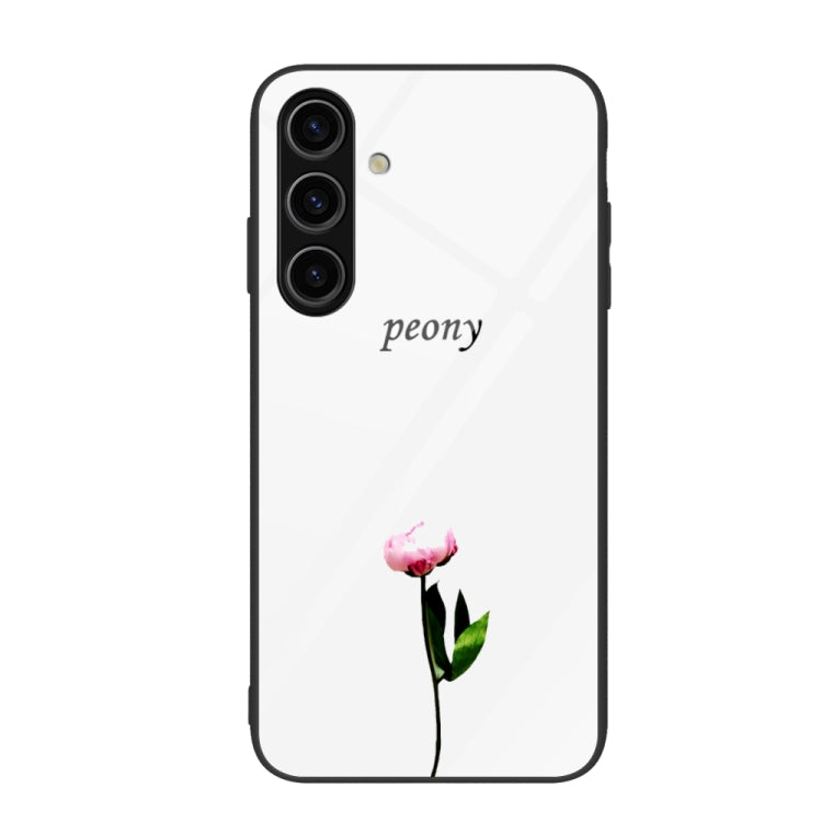 For Samsung Galaxy S24 5G Colorful Painted Glass Phone Case(A Flower)