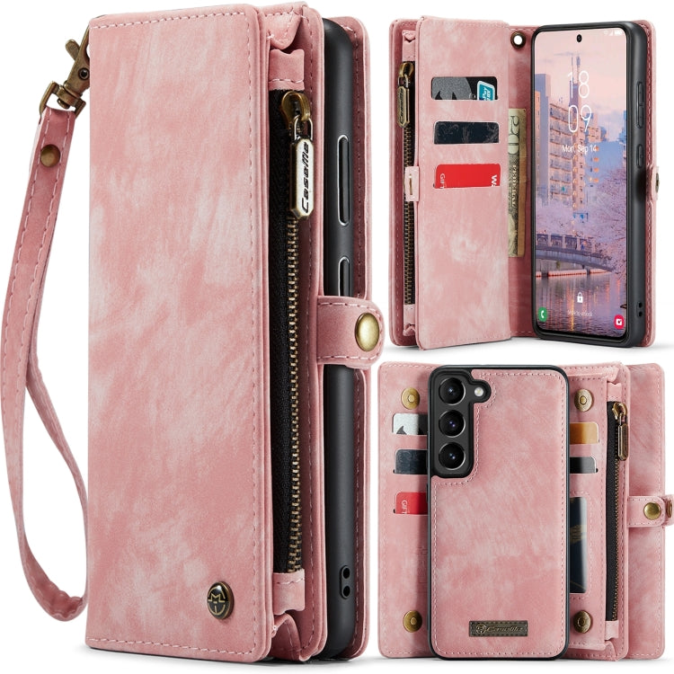 For Samsung Galaxy S24 5G CaseMe 008 Detachable Multifunctional Leather Phone Case(Pink)