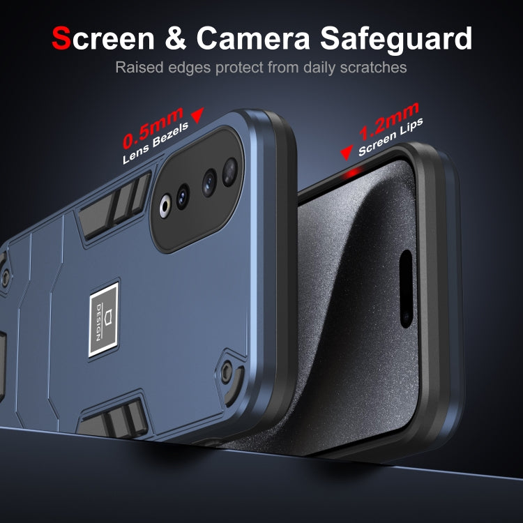 For Honor 90 2 in 1 Shockproof Phone Case(Blue)
