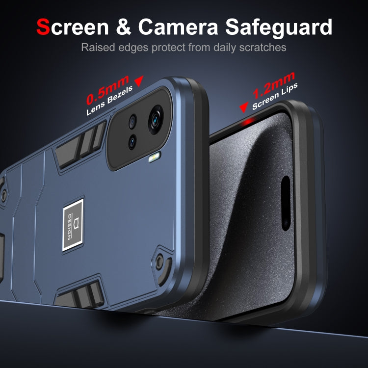 For Honor 90 Lite 2 in 1 Shockproof Phone Case(Blue)