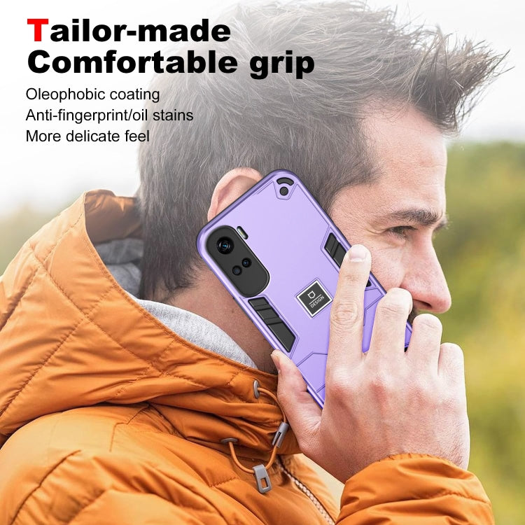 For Honor 90 Lite 2 in 1 Shockproof Phone Case(Purple)