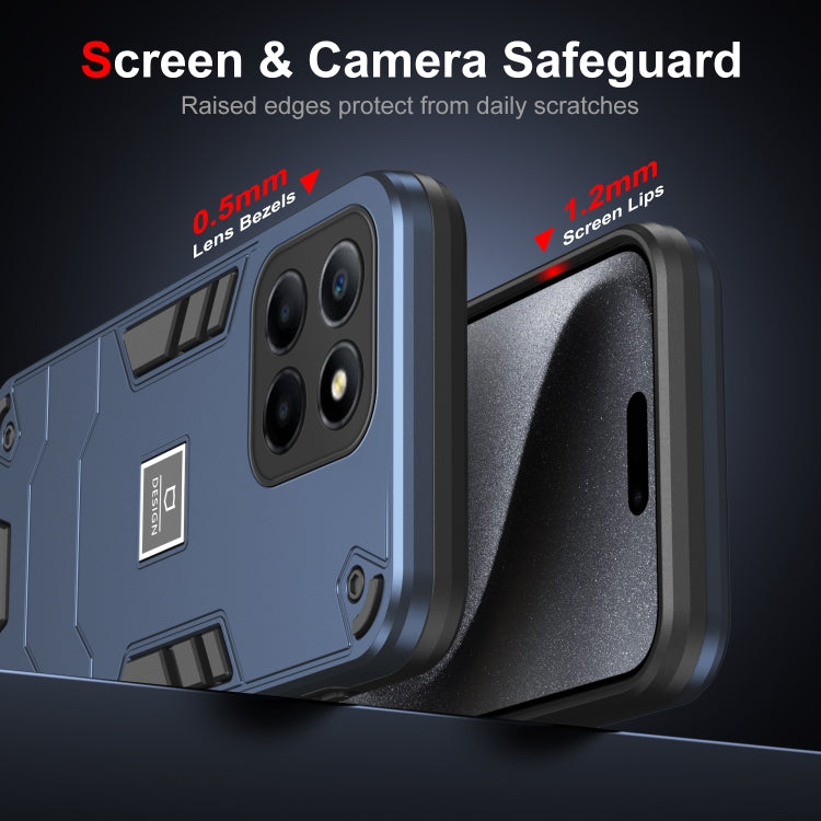 For Honor X6 2 in 1 Shockproof Phone Case(Blue)