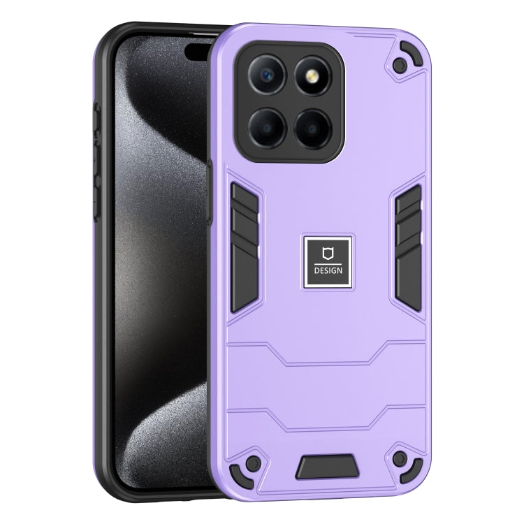 For Honor X6 2 in 1 Shockproof Phone Case(Purple)