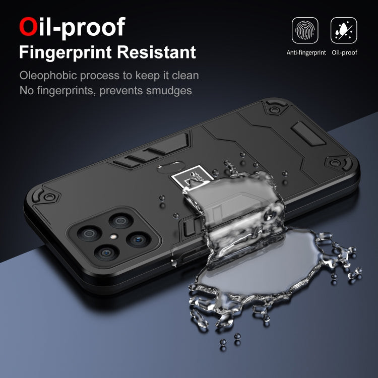 For Honor X8 2 in 1 Shockproof Phone Case(Black)