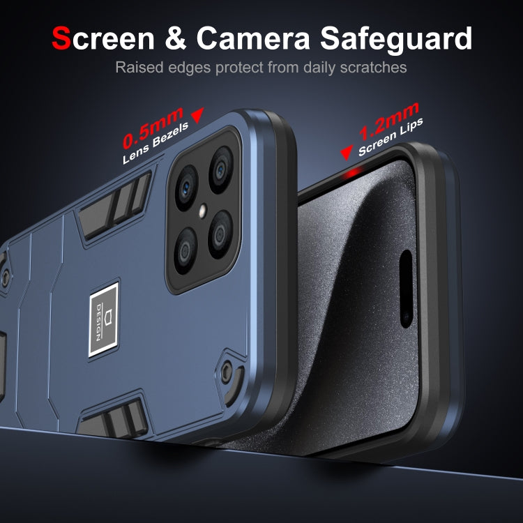 For Honor X8 2 in 1 Shockproof Phone Case(Blue)