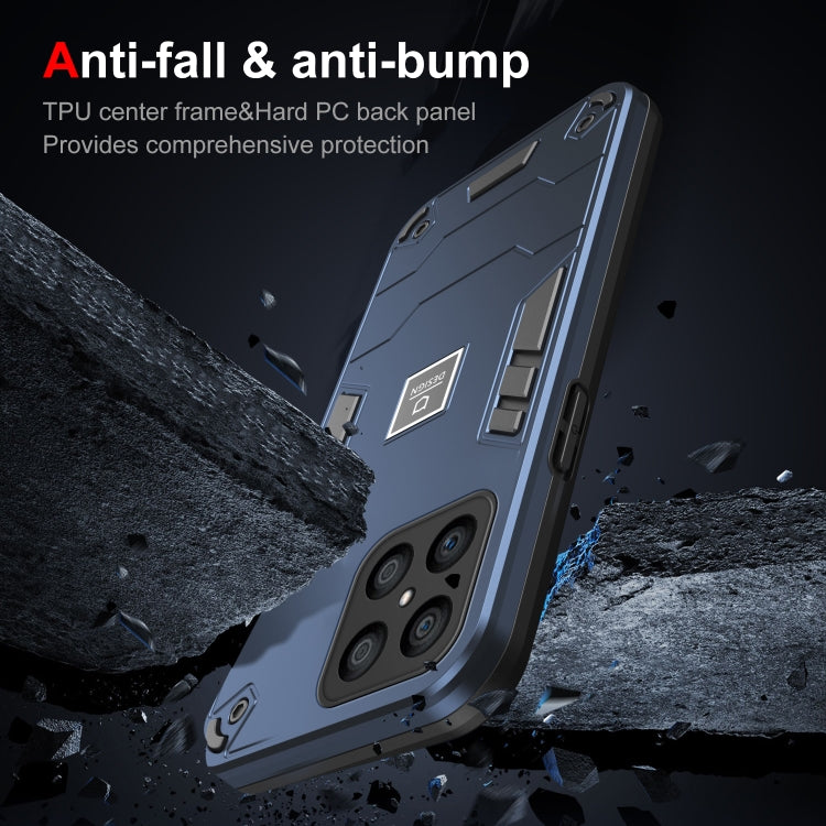 For Honor X8 2 in 1 Shockproof Phone Case(Blue)