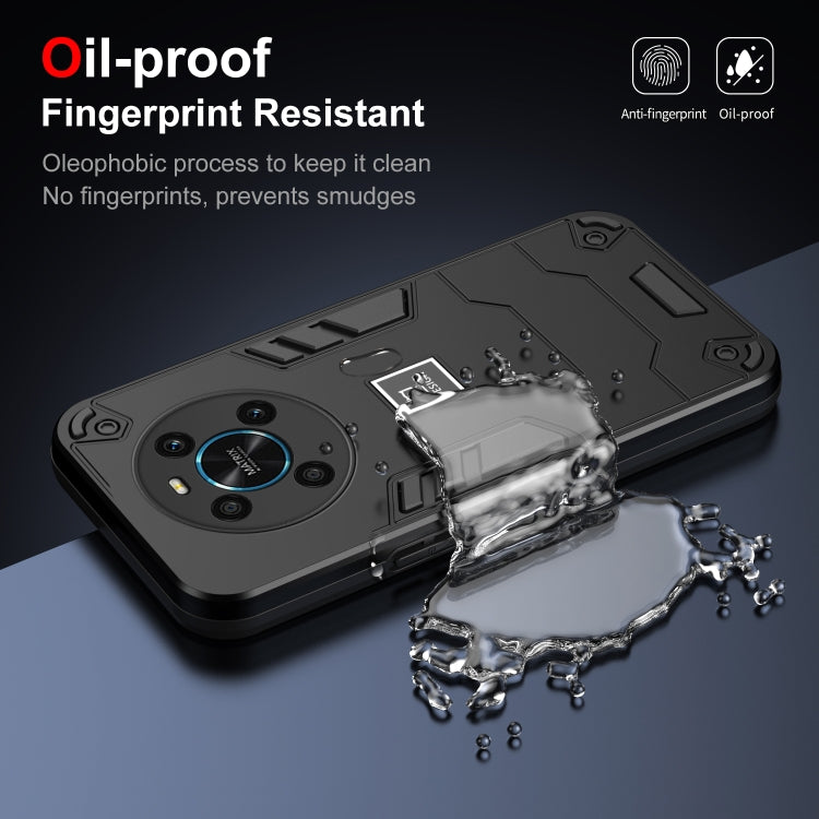 For Honor X9 2 in 1 Shockproof Phone Case(Black)