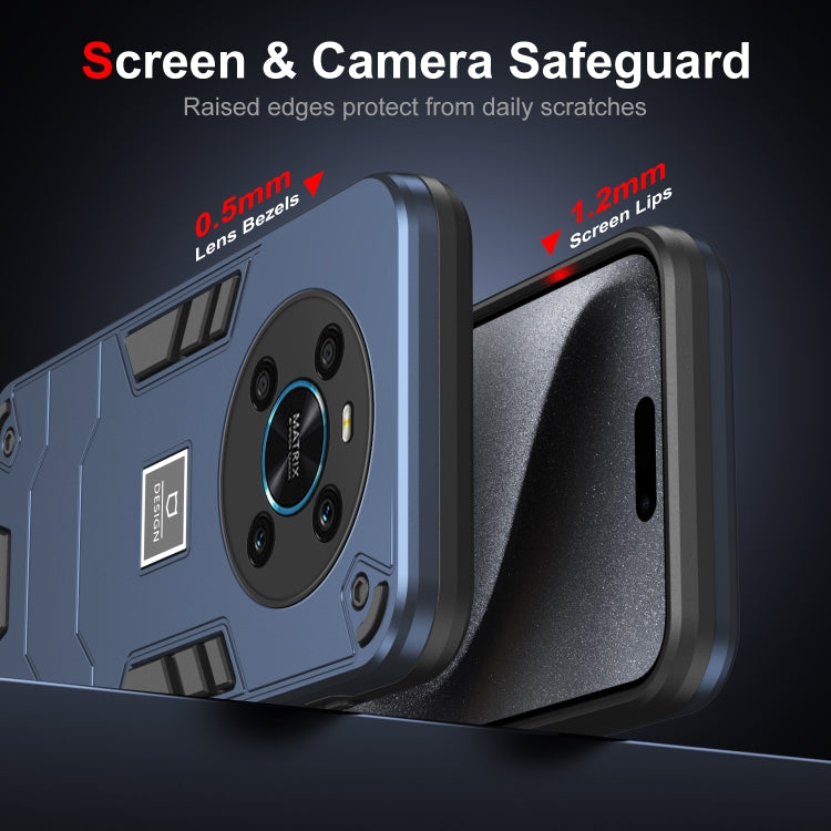 For Honor X9 2 in 1 Shockproof Phone Case(Blue)