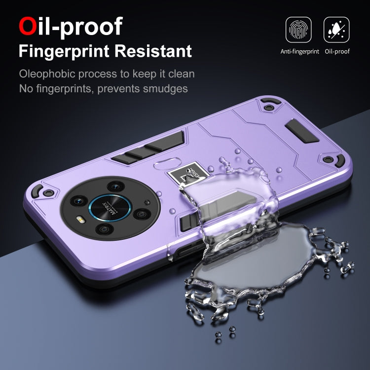 For Honor X9 2 in 1 Shockproof Phone Case(Purple)