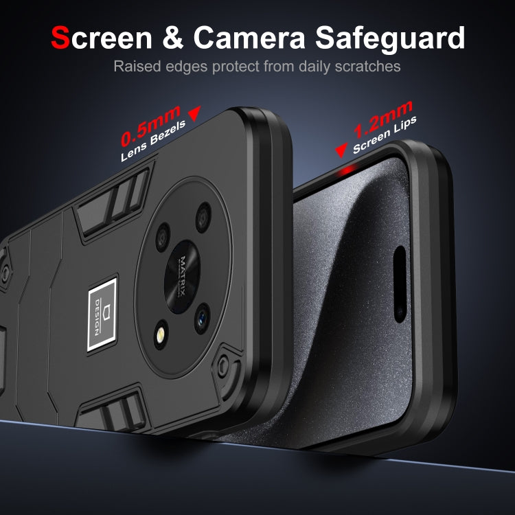 For Honor X9 5G 2 in 1 Shockproof Phone Case(Black)