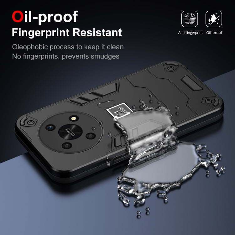 For Honor X9 5G 2 in 1 Shockproof Phone Case(Black)