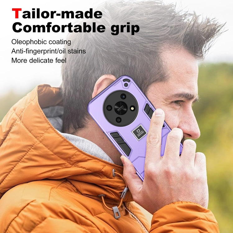 For Honor X9 5G 2 in 1 Shockproof Phone Case(Purple)