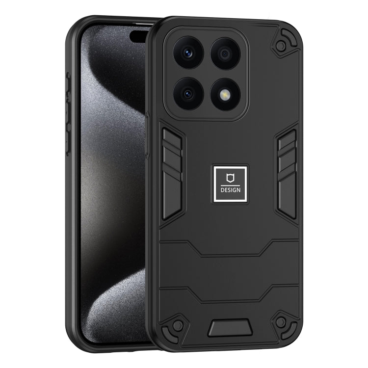 For Honor X8b 2 in 1 Shockproof Phone Case(Black)