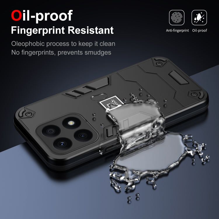 For Honor X8b 2 in 1 Shockproof Phone Case(Black)