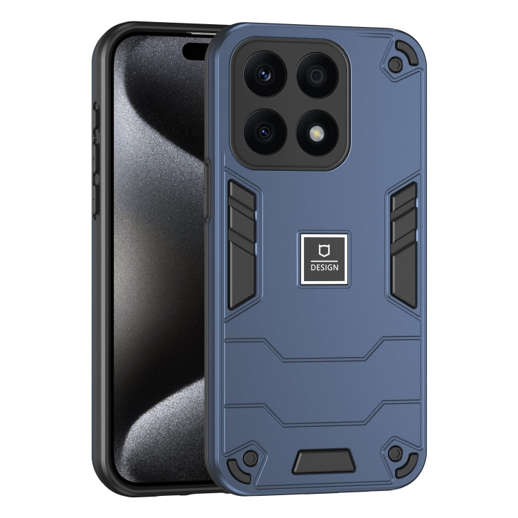 For Honor X8b 2 in 1 Shockproof Phone Case(Blue)
