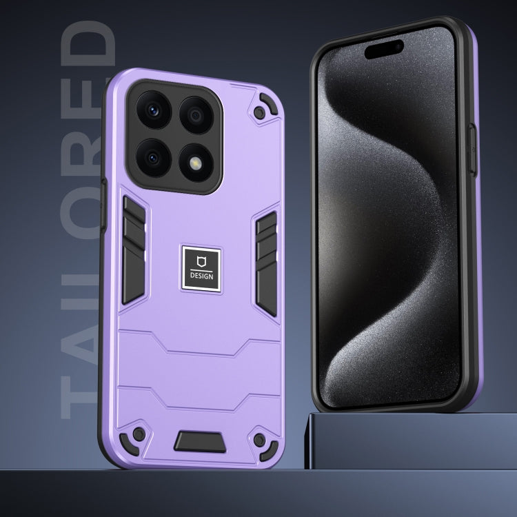 For Honor X8b 2 in 1 Shockproof Phone Case(Purple)