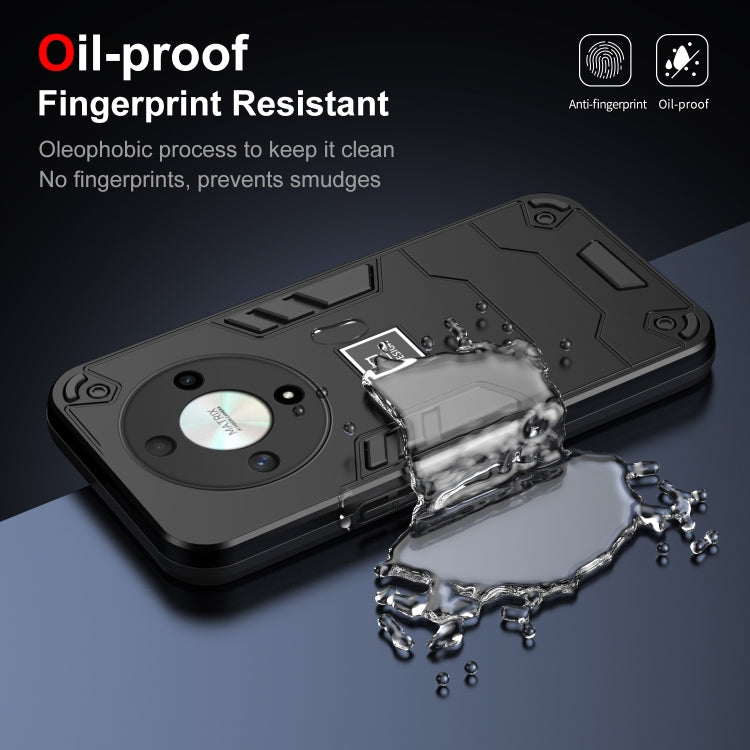 For Honor X9b 2 in 1 Shockproof Phone Case(Black)