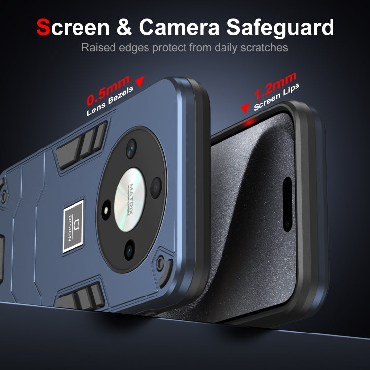 For Honor X9b 2 in 1 Shockproof Phone Case(Blue)