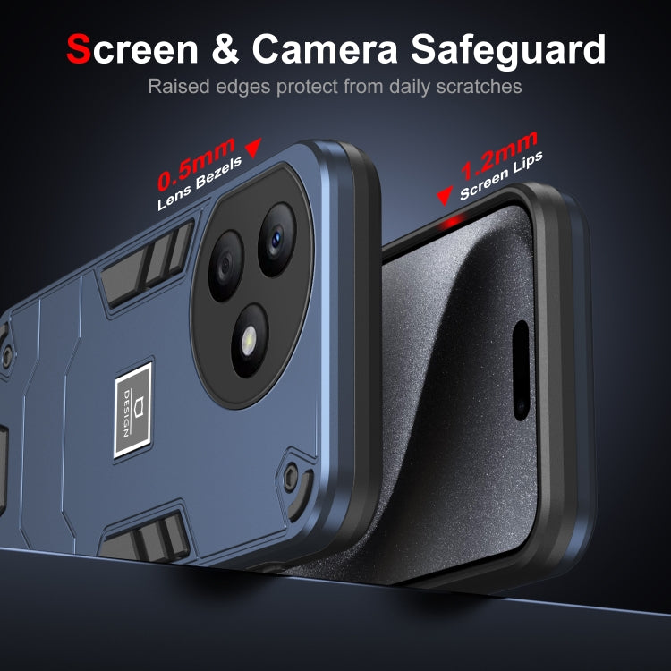 For Honor X50i+ 2 in 1 Shockproof Phone Case(Blue)