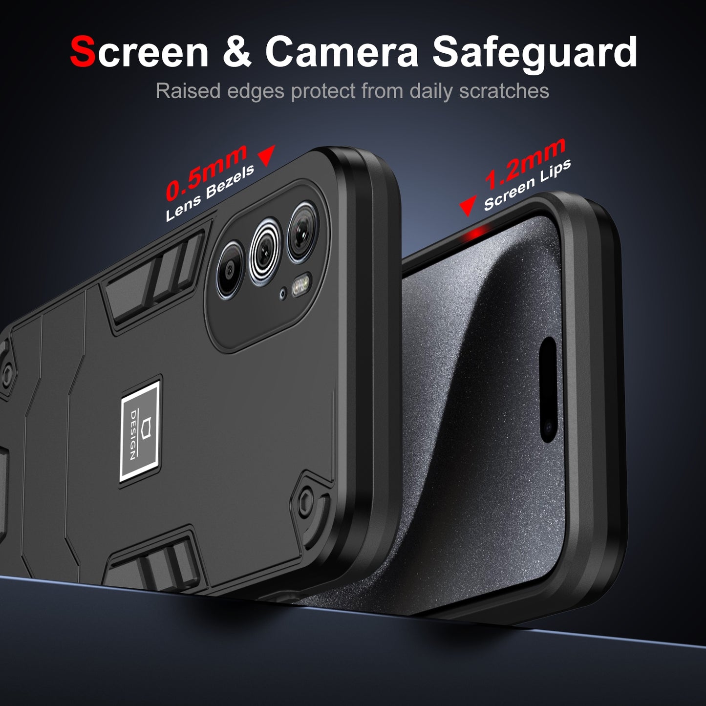 For Motorola Edge 30 Pro 2 in 1 Shockproof Phone Case(Black)