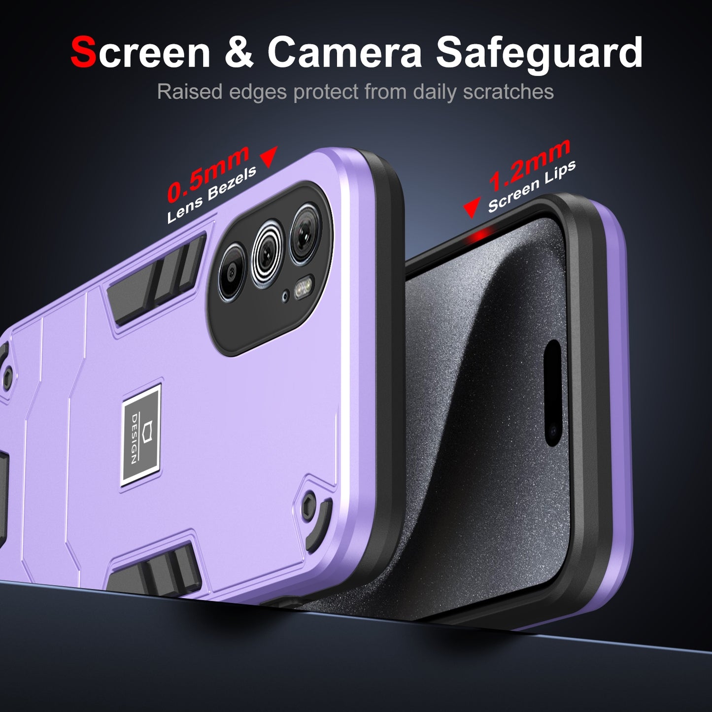 For Motorola Edge 30 Pro 2 in 1 Shockproof Phone Case(Purple)