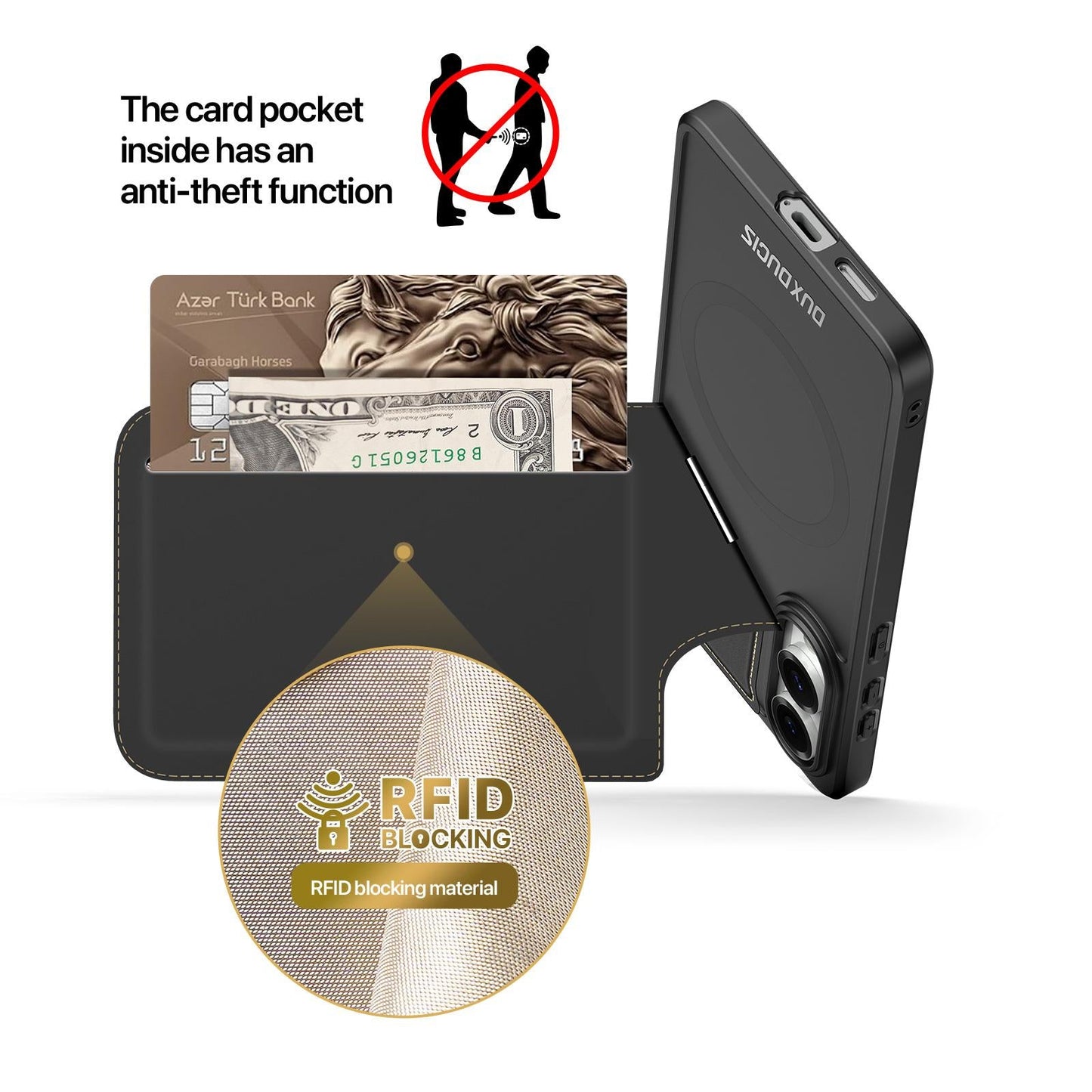 For Samsung Galaxy S25 Edge 5G DUX DUCIS Rafi II Series MagSafe Magnetic Holder RFID Phone Case(Black)