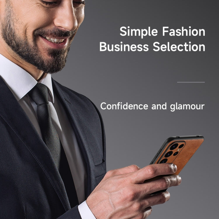 For Samsung Galaxy S24 5G SULADA Stitching Leather MagSafe Magnetic Phone Case(Green)