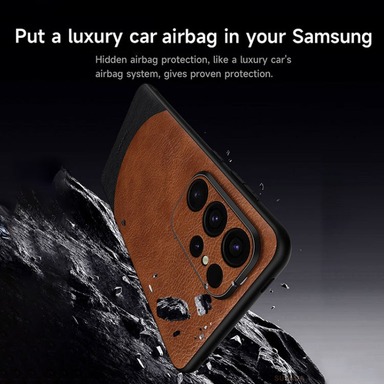For Samsung Galaxy S24 5G SULADA Stitching Leather MagSafe Magnetic Phone Case(Orange)