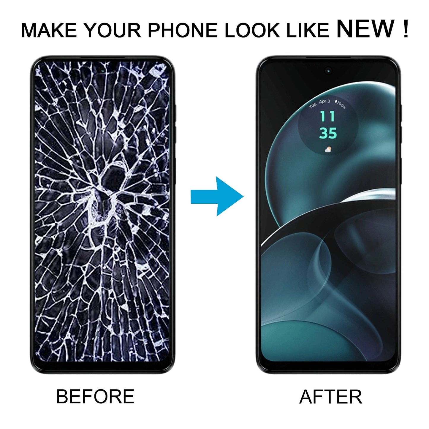 For Motorola Moto G14 OEM LCD Screen Digitizer Full Assembly with Frame