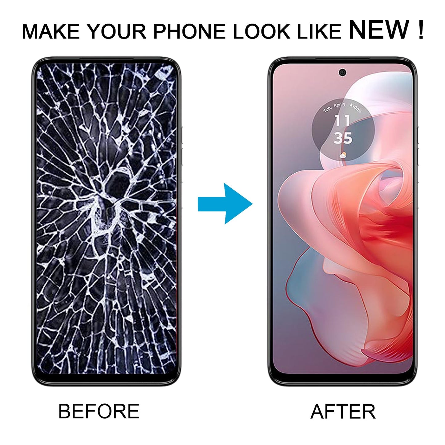 For Motorola Moto G Power 2024 OEM LCD Screen Digitizer Full Assembly with Frame