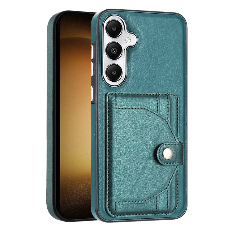 For Samsung Galaxy S24 5G Shockproof Leather Phone Case with Card Holder(Green)