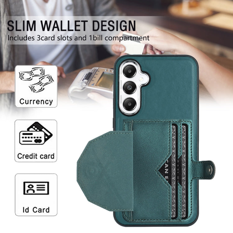 For Samsung Galaxy S24 5G Shockproof Leather Phone Case with Card Holder(Green)