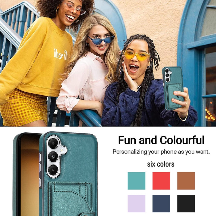 For Samsung Galaxy S24 5G Shockproof Leather Phone Case with Card Holder(Green)